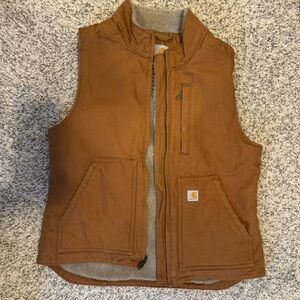 Women’s Sherpa Lined Carhartt Vest, Medium, Brown
